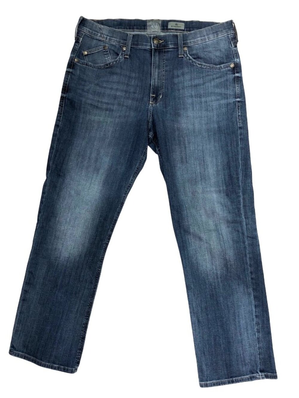 Rock & Republic Jeans Mens 38x32 Straight Leg Medium Wash Classic Fit Embroidery